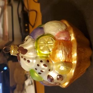 Large Mercury Glass Ice Cream Bowl Ornament Poland 5in